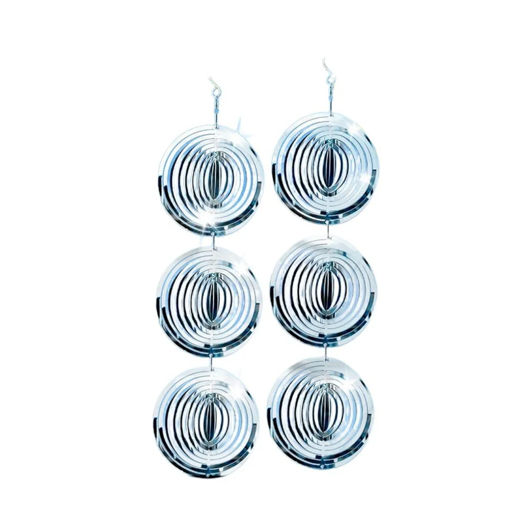 Reflective Pigeon Expeller Stainless Steel Bird Deterrent Wind Chime for Balcony Garden Patio Pond 10 cm Silver 1/2/3/4 pcs