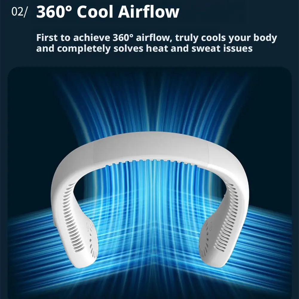 Tragbarer Nackenventilator Turbo für Outdoor-Aktivitäten, Kleines Sommergeschenk, Bequemer Hängeventilator für unterwegs – Detail 14