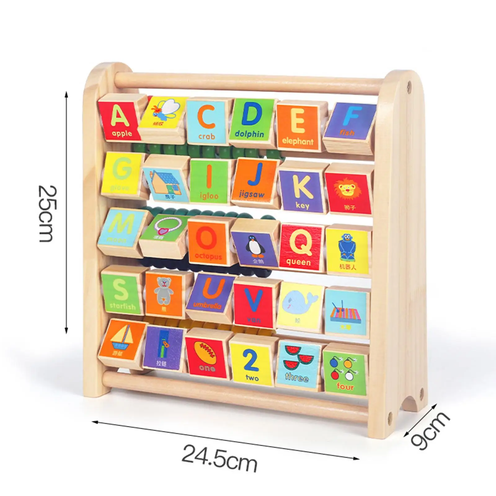 Abacus Wooden Counting Frame with Accounts Learning Toy Abacus Multicolored