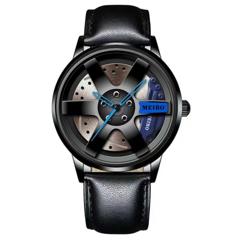 Hot selling popular casual fashion business non mechanical hollow wheel belt men's stone watch men's watch