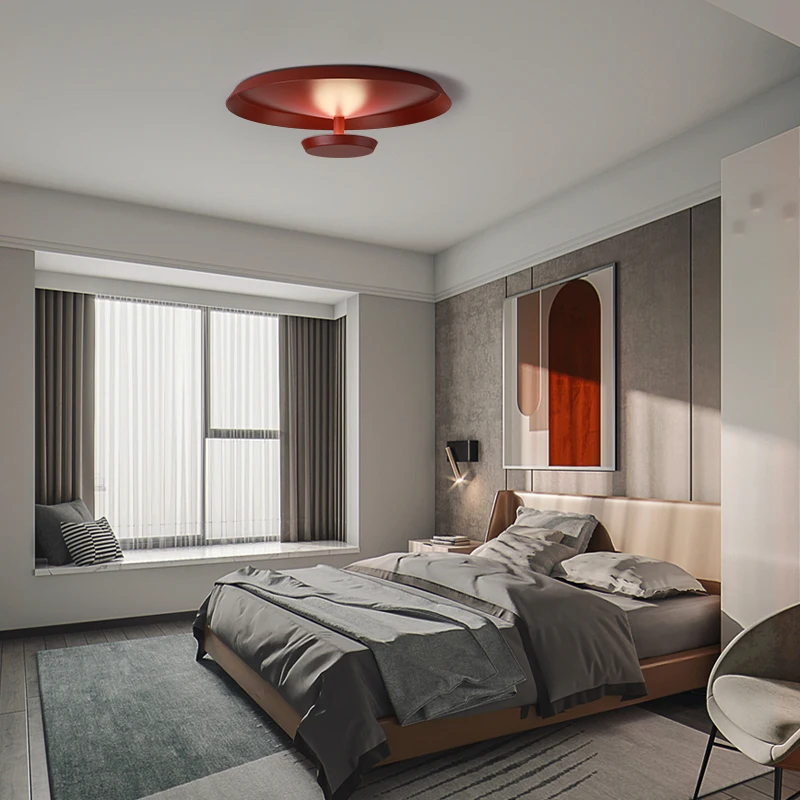 Nordic Macaron LED Ceiling Light Dimmable Warm White Italian Designer Round Adjustable for Bedroom Living Room Hallway 2026