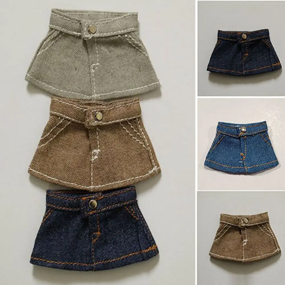 Neue Accessoires Puppe schöne Kleidung Mini süße Prinzessin Rock 5 Farben Kleidung Dekoration Puppe Jeans Rock für 10cm Baumwoll puppe