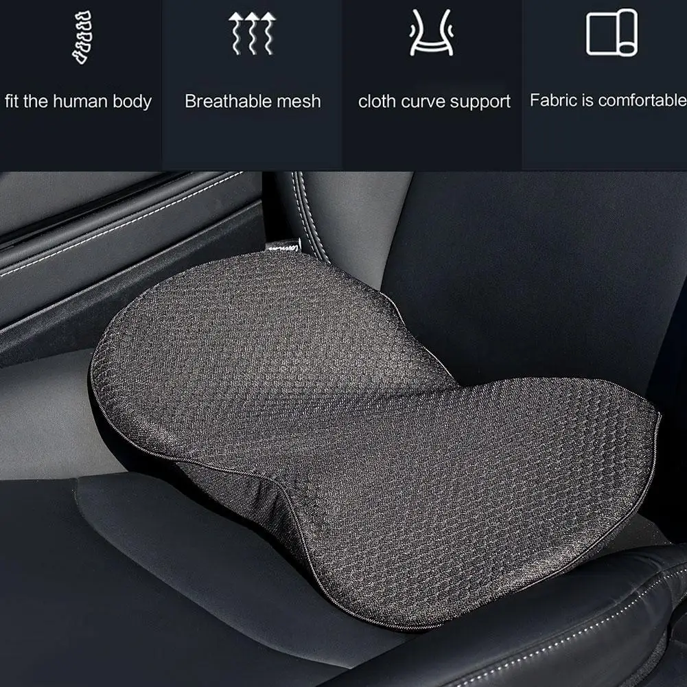 

2 In 1 Car Seat Cushion Memory Foam Small Waist Pillow Breathable Health Increase Cushion Hip Protection Car Cushion Access N5Y0