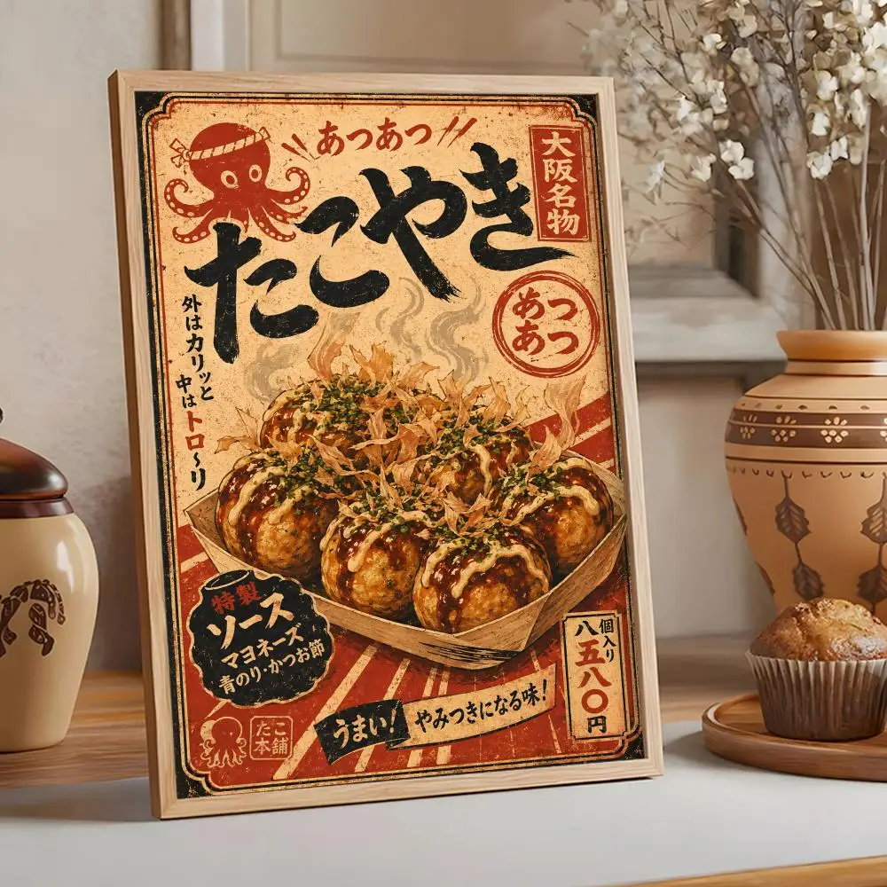 Vintage Japanisches Fisch-Sushi-Lamian-Nudel-Poster für Wohnzimmer, Schlafzimmer, Bar, Flur, Klebende Wandkunst, Wasserfeste Ästhetische Dekoration – Detail 14