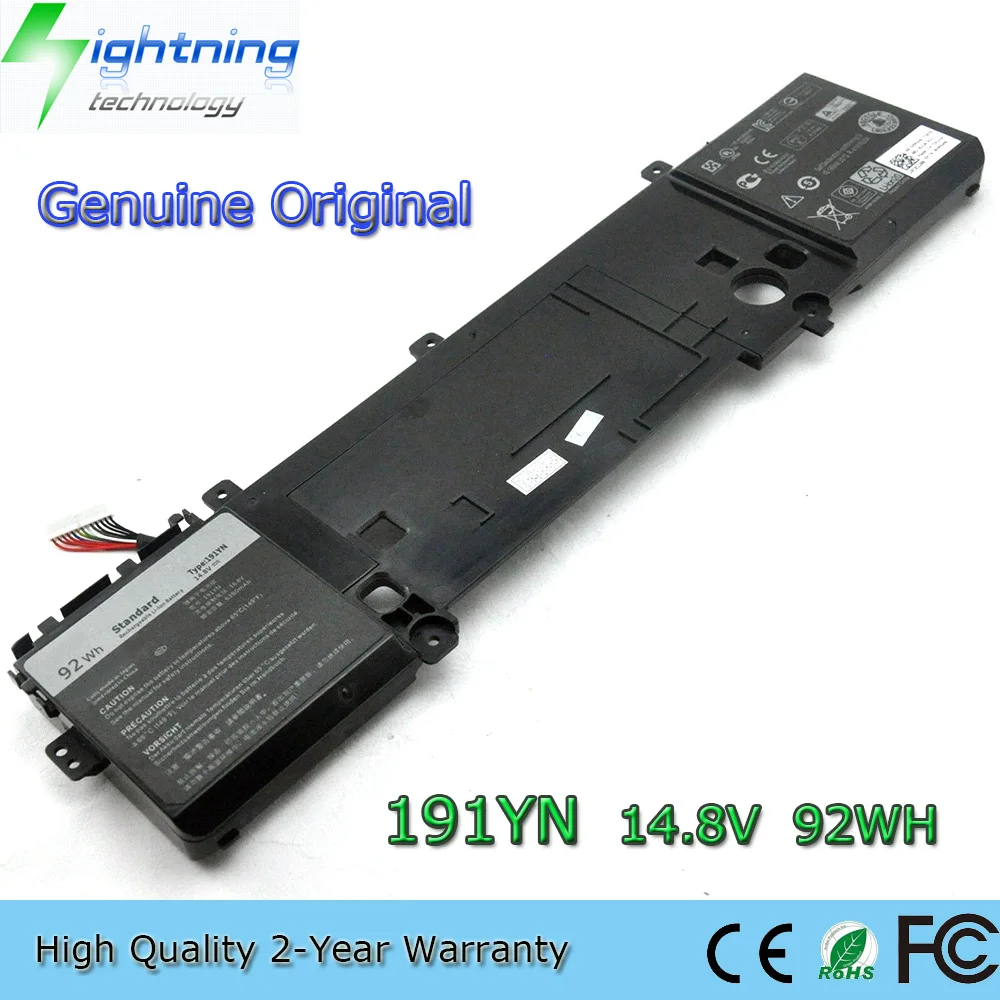 New  Original 191YN 14.8V 92Wh Laptop Battery for Dell Alienware 15 R1 R2 ALW15ED-2718 2828 1718 1828 2F3W1