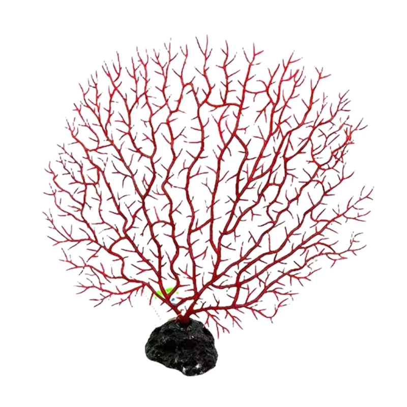LXAF Sea Fan Coral Decorations Faux Coral Reef Décor Artificial Coral Branch Décor Aquariums Ornament Fish Tanks Landscape