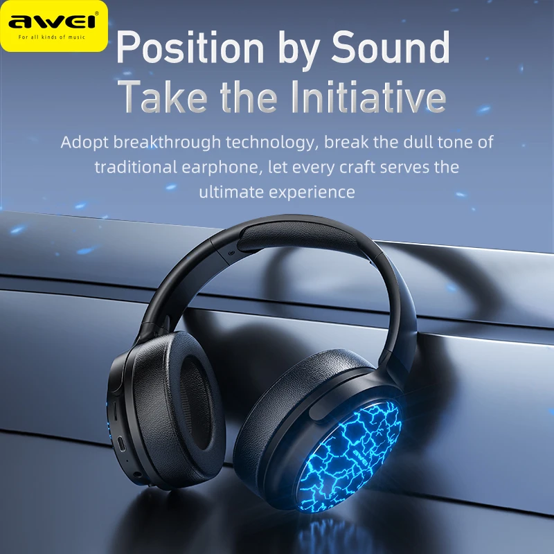 Awei A780 Pro Wireless Bluetooth Earphones V5.3 For Bass Stereo Sound Headphones Long Battery Time Gaming Headset Gamer with Mic