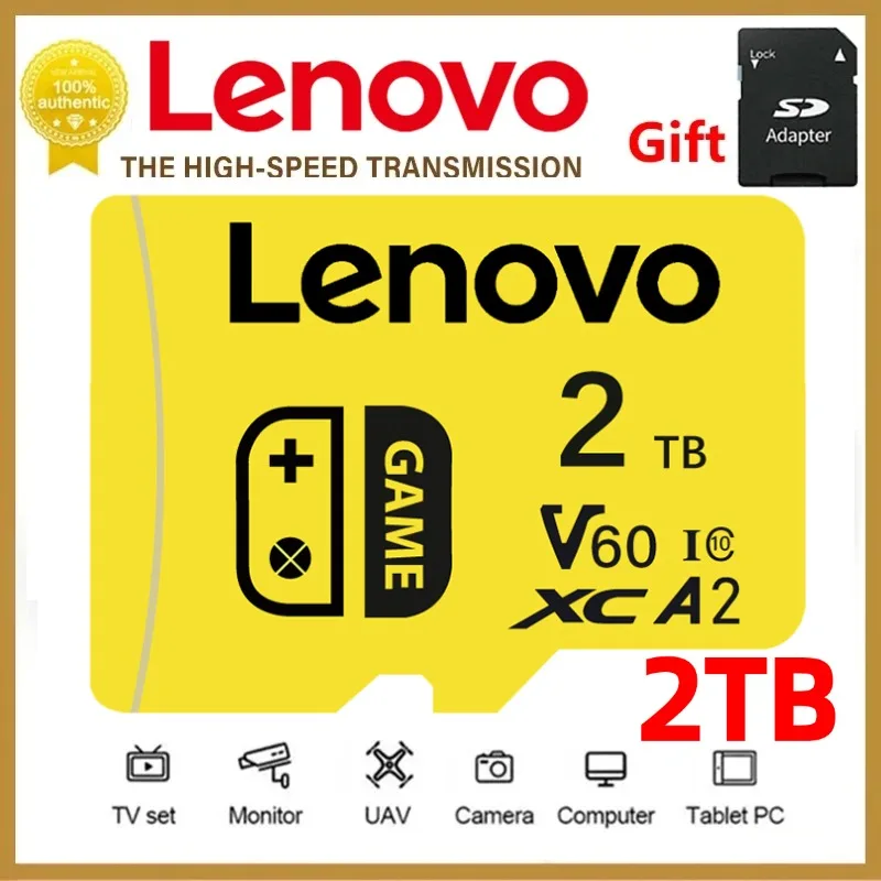 Lenovo Mini-Speicher SD-Karte 2TB Klasse 10 Flash-TF-Karte Schreib geschwindigkeit bis zu 100 MB/s Speicher karten V30 Micro TF SD-Karte für Notebook