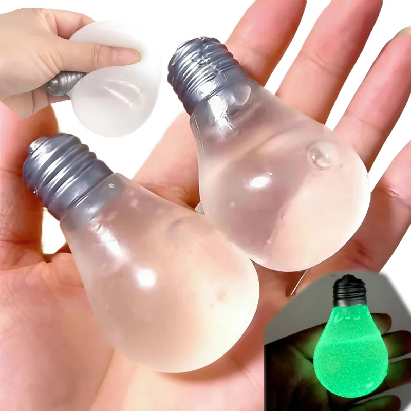 Ampoule Squishy Lumineuse en Maltose, Jouet à Presser à Rebond Lent, Jouet Sensoriel Anti-Stress, Nouveauté Amusante, Cadeau de Décompression