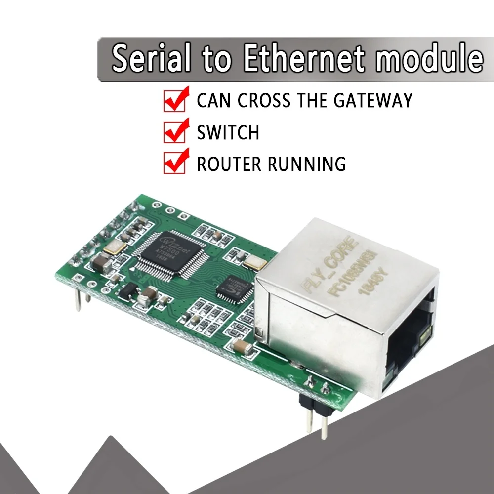 FS100P USR-TCP232-T2 Tiny Serial Ethernet Converter Module Serial UART TTL to Ethernet TCPIP Module Support DHCP and DNS