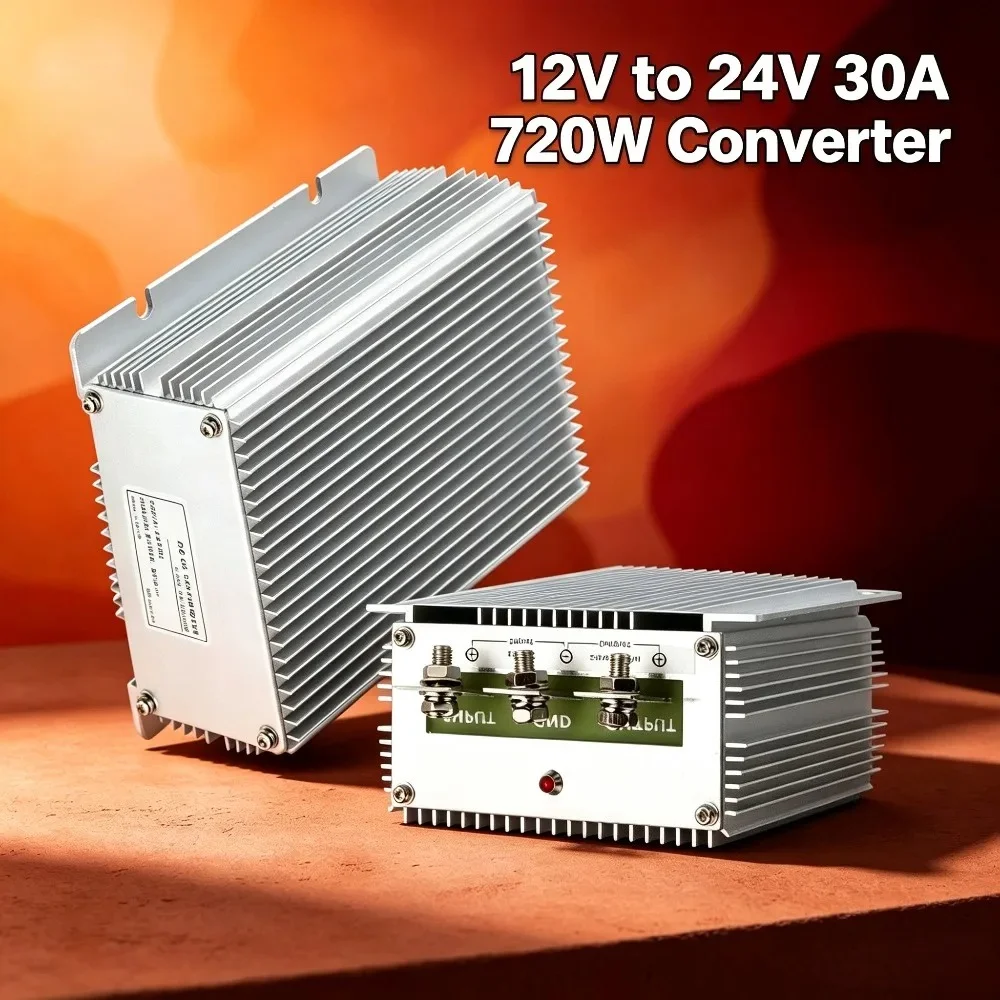 Voltage Converter Regulator DC/DC 12V Step-up to 24V 30A 720W Power Boost Transformer for Bus Llarge Trucks Motor Audio Device