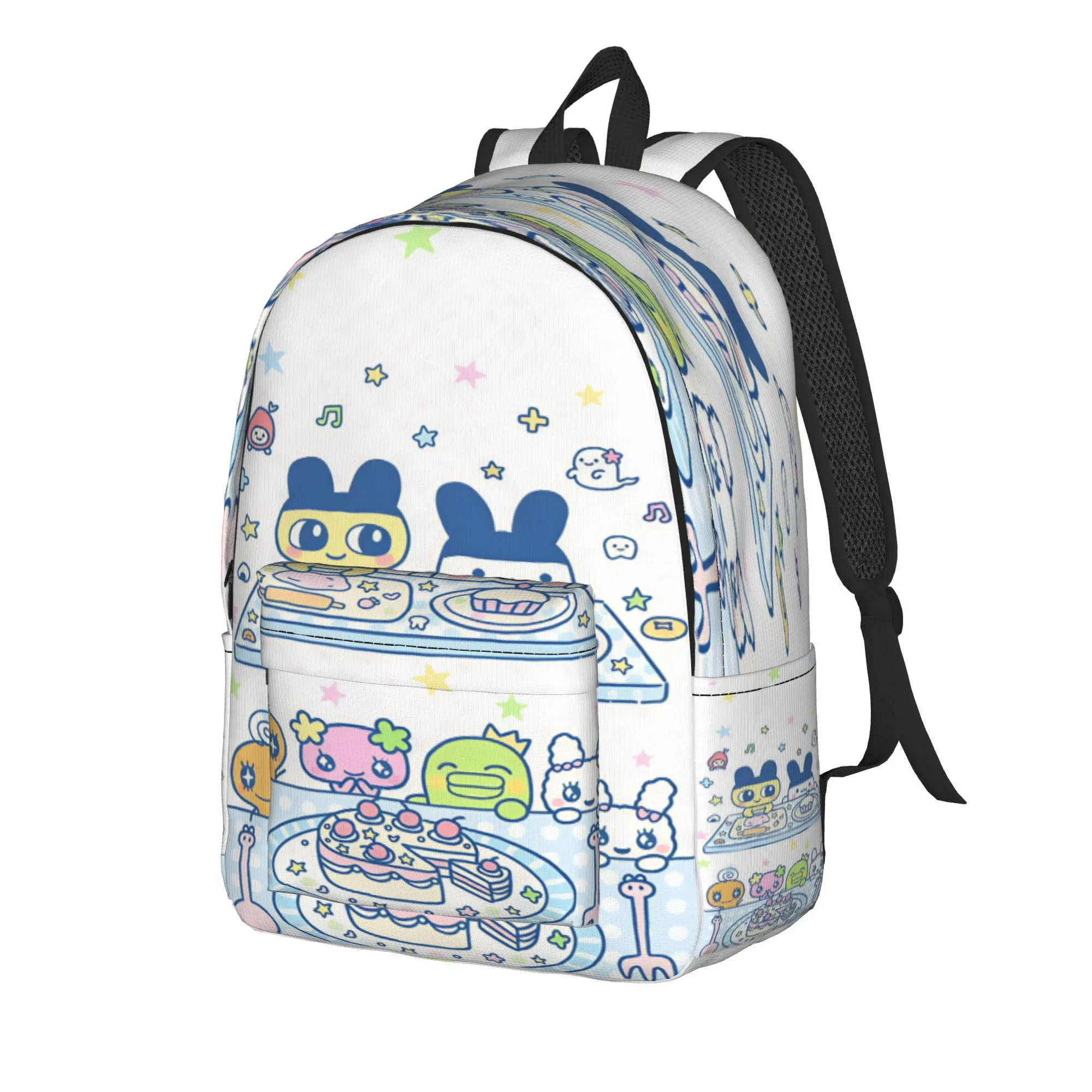 Tamagotchi Backpack  Student Unisex Polyester Cycling Backpacks Print Cute High School Bags Rucksack
