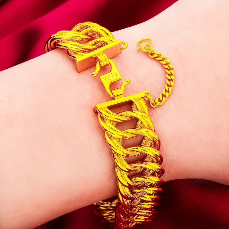 

Мужской браслет AU999 из 24-каратного золота с S-образной застежкой | Тисненые громохмары со светящимся покрытием, мистические для ночной жизни