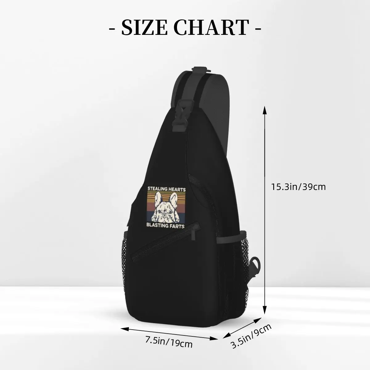 الفرنسية البلدغ الكلب حقيبة الصدر الرجال حبال Crossbody على ظهره حقيبة صدر للرجال السفر المشي لمسافات طويلة Daypack حقيبة كتف