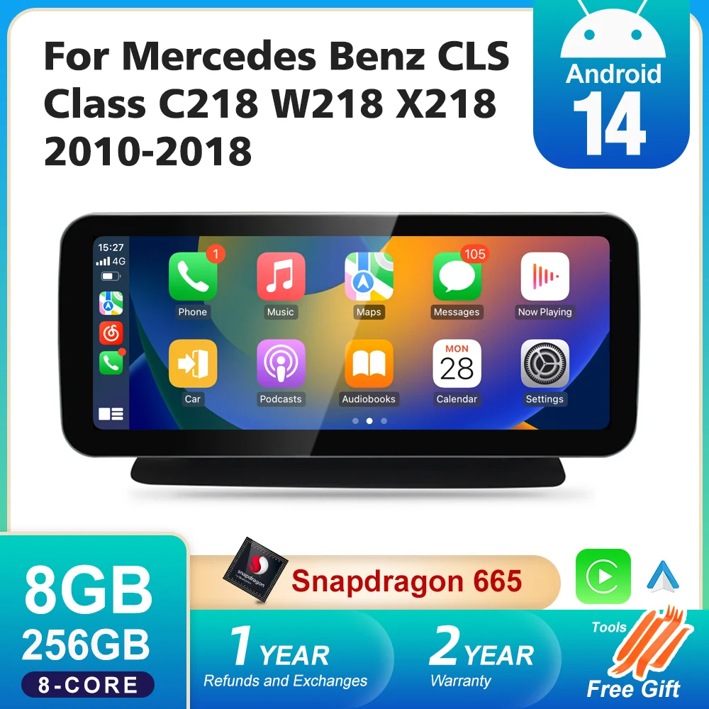 256G Wireless CarPlay For Mercedes Benz CLS Class C218 W218 X218 Android Auto GPS Car Multimedia Navigation DSP Radio Stereo