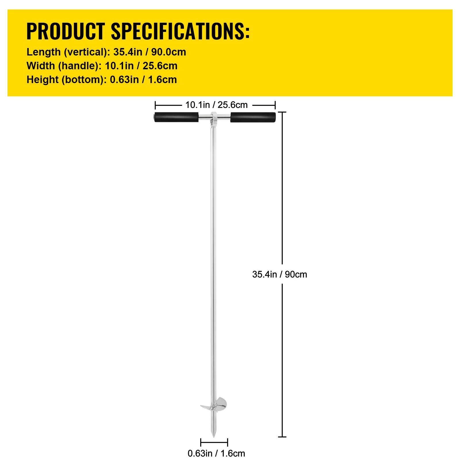 모래 앵커, 해변 및 모래사장용 긴 오거, 탈착식 손잡이가 있는 316 스테인리스 스틸 스크류 앵커, 번지줄 및 휴대용 가방 포함