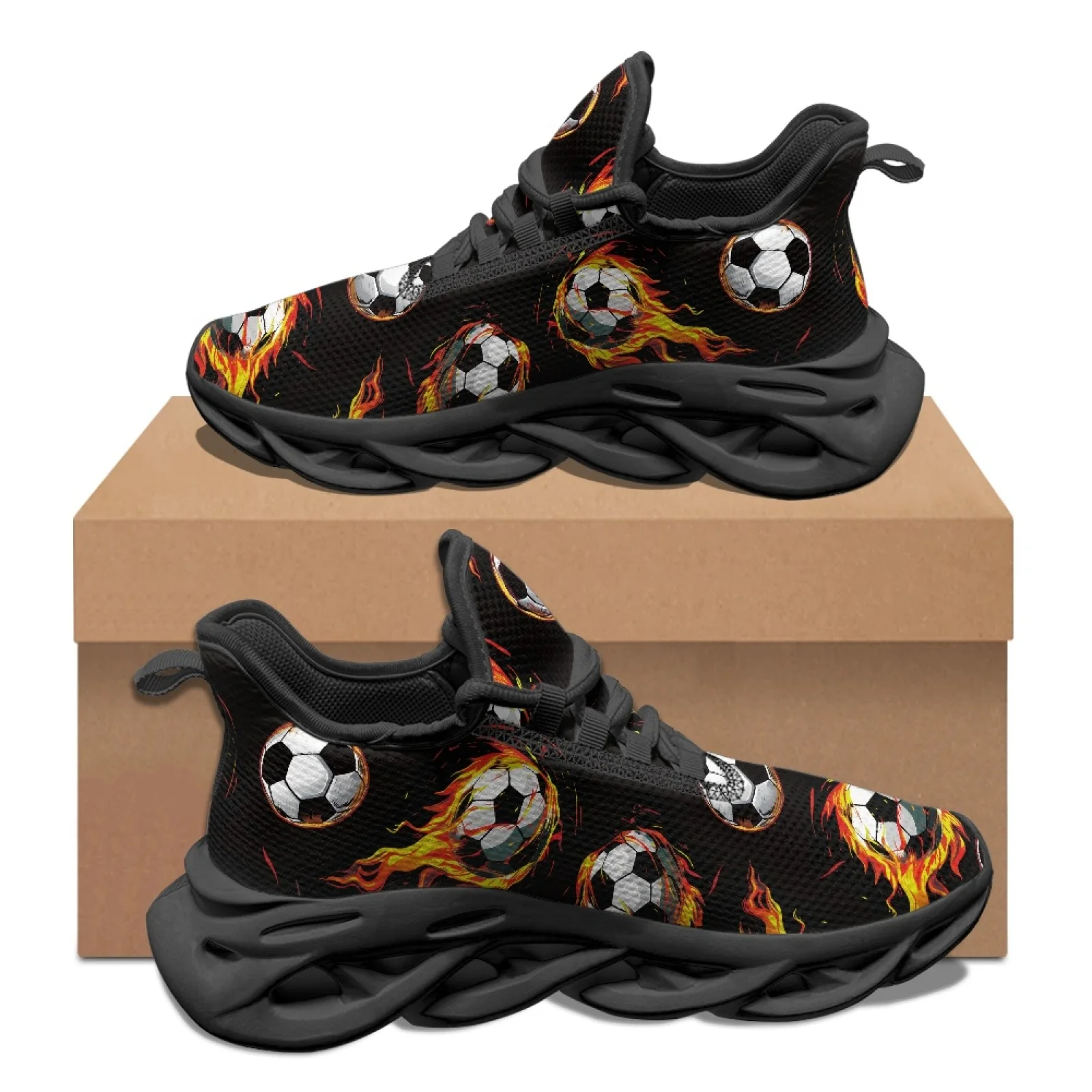 PENSTROLL Breathable Running Shoes Casual Mesh Sneakers for Sports Boys Football Pattern