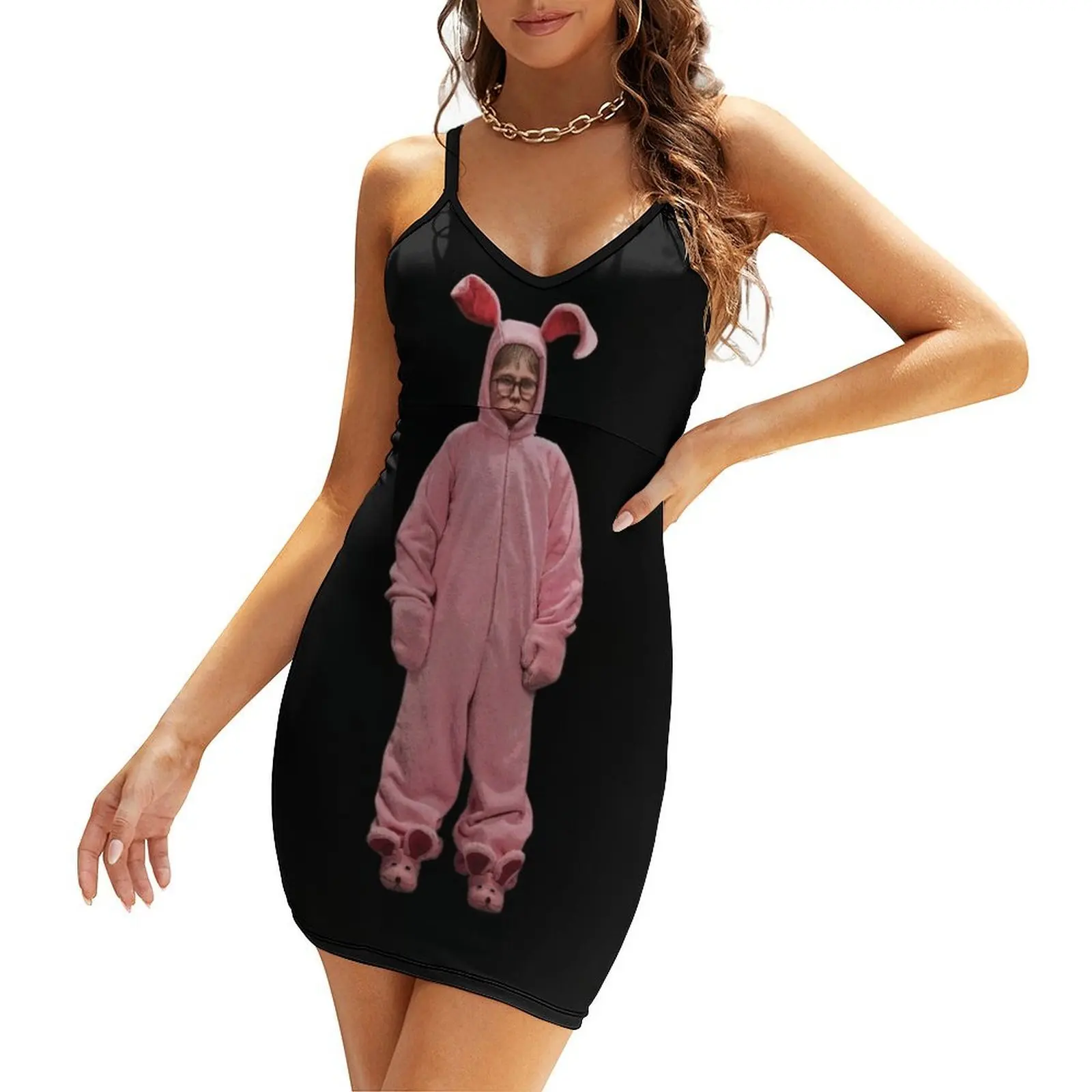 

Ralphie The Christmas Story Movie Pink Easter Bunny PJs Sling Dress dress summer 2025 women dresses for womens 2025