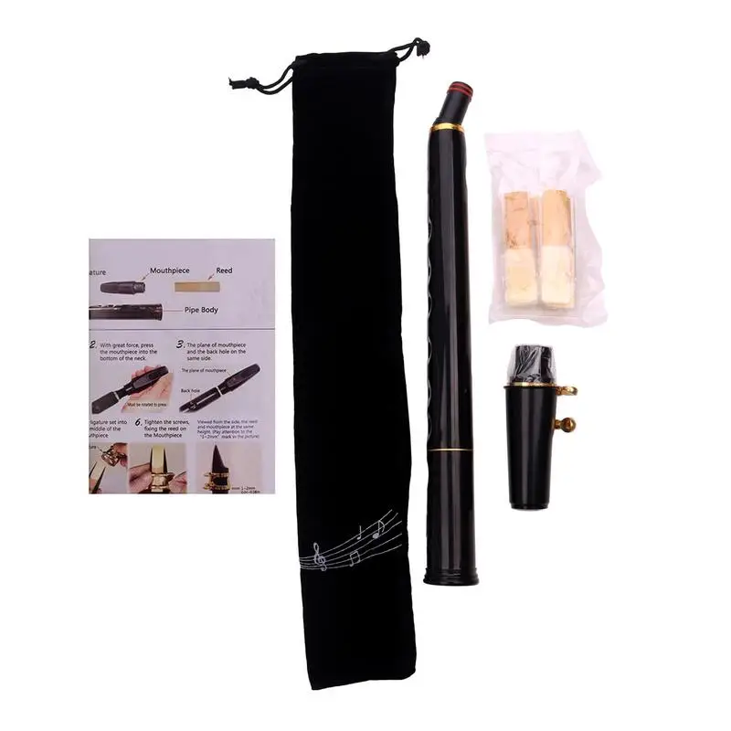 

Travel Sax 8-Hole C Key Practice Sax Practice Tool For Musicians And Beginners Woodwind Instrument With Reeds And Carrying Bag