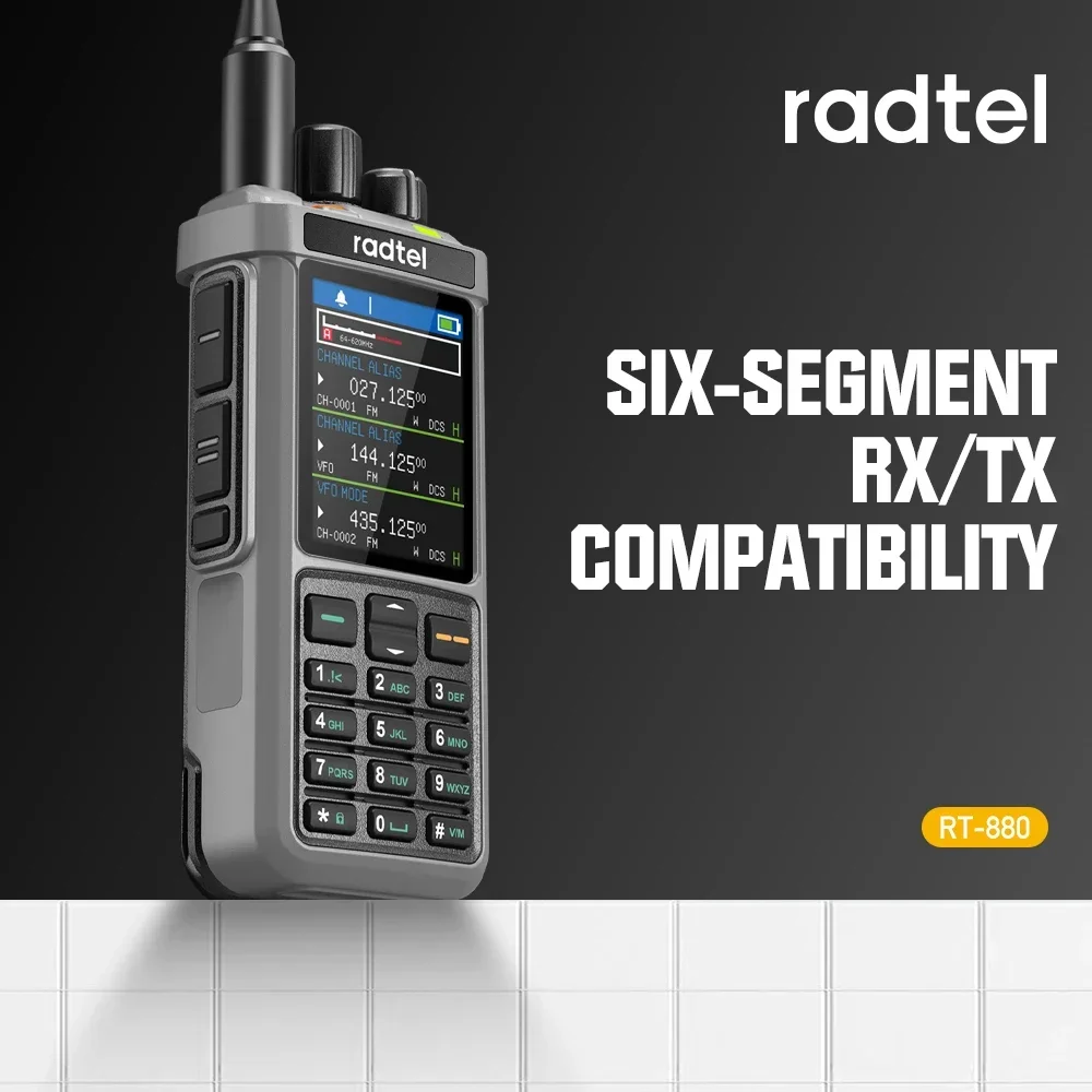 Radtel RT-880 10W Multibande VHF VHF avec AM USB LSB CB CB LW MW SW SSB, 1024 canaux avec câble de programmation