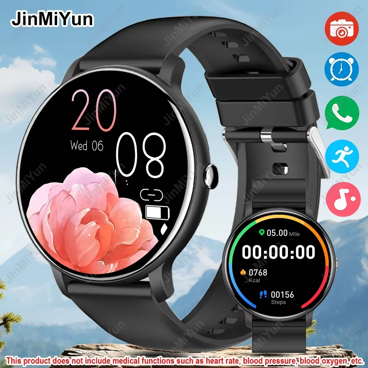 Smartwatch Sports Watches For Women - สมาร์ทวอทช์กีฬาแบบหน้าจอสัมผัสเต็มรูปแบบขนาด 1.5 นิ้ว เหมาะสำหรับทั้งชายและหญิง สมาร์ทวอทช์สำหรับกีฬากลางแจ้งพร้อมระบบไร้สาย