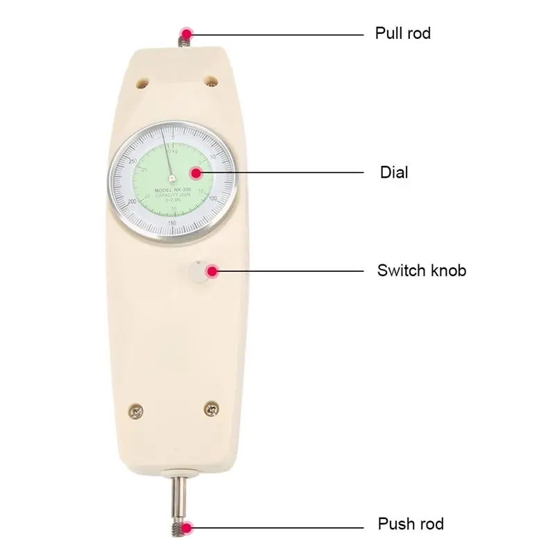 A98E-300N Analog Dynamometer Force Gauge Meter For Measuring Push Pull Force
