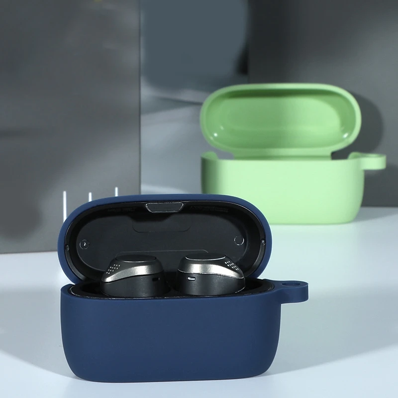 Спортивный чехол для наушников BISM Bluetooth, мягкий силиконовый чехол для наушников Jabra Elite 75T, синий