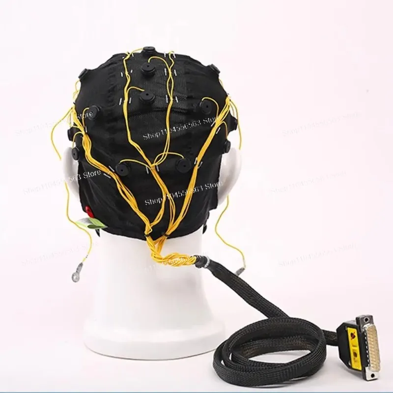 19-Channel EEG Cap Solution with AgCl Electrode Sensors for EEG Measurement Acquisition