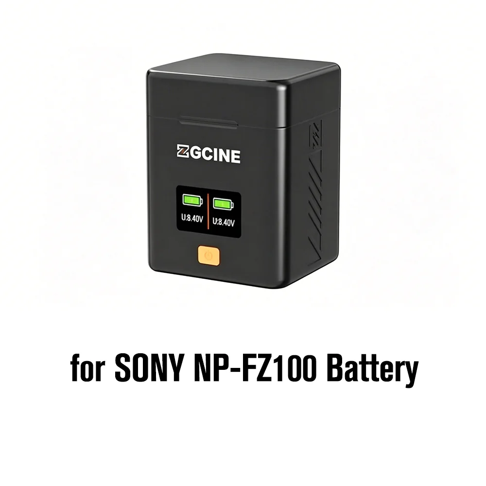 ZGCINE PS FZ-100 FZ100 Battery Charging Case USB PD Fast Dual Charger Charging Box for SONY ZV-E10 ZV-E1 FX3 NP-FZ100 Battery
