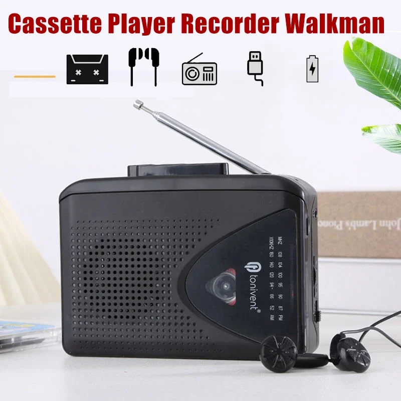 Cassette Player Super Loudspeaker Radio USB Tape Recorders to MP3 Converter AM/FM Radio Walkman Auto Reverse Music Player