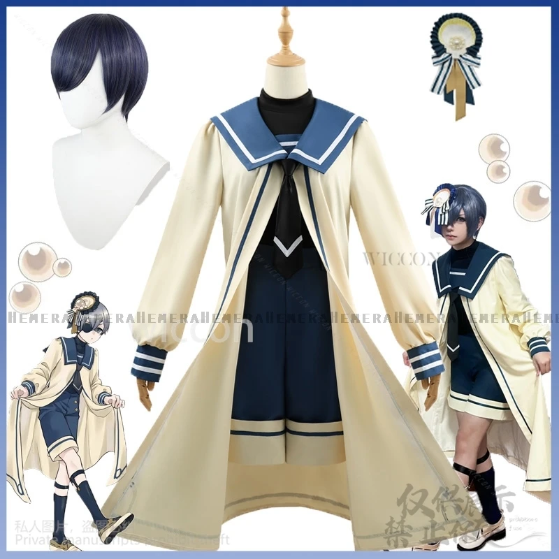 Anime Black Butler Cosplay Ciel Phantomhivee Scallop Clothing Goth Lolita Coat Shorts Suits Halloween Party For Men Customized