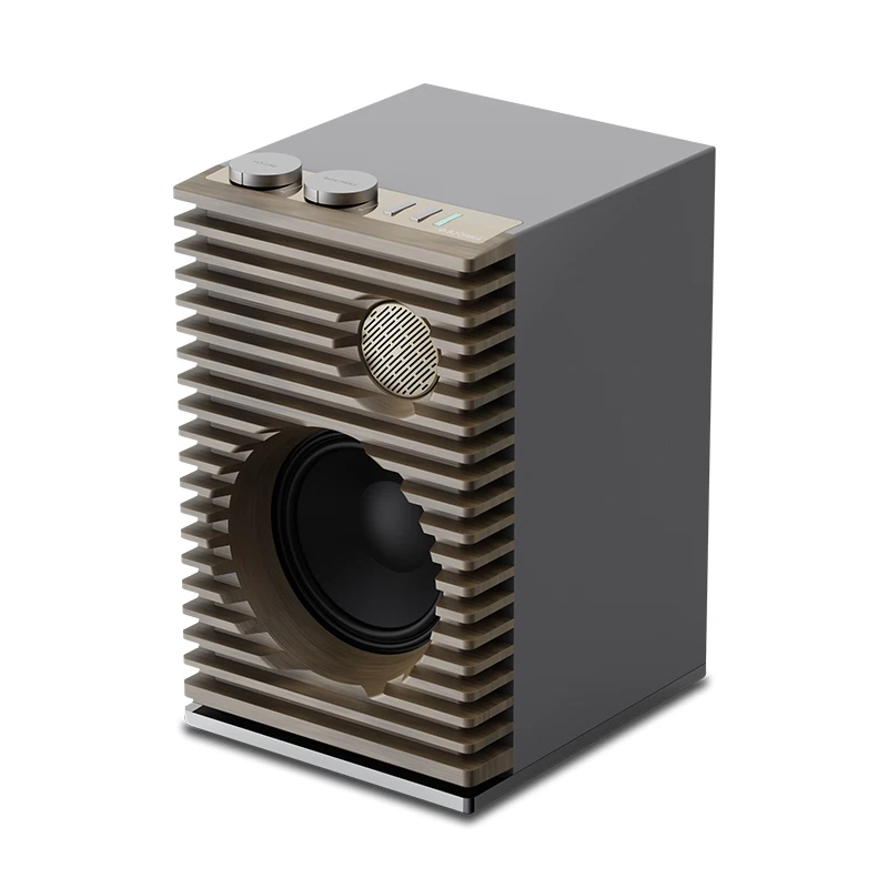 Home Retro Bookshelf Speaker 5 Inch 80w HiFi Wooden Home Theater Audio Player BT Channel Woofer Speaker