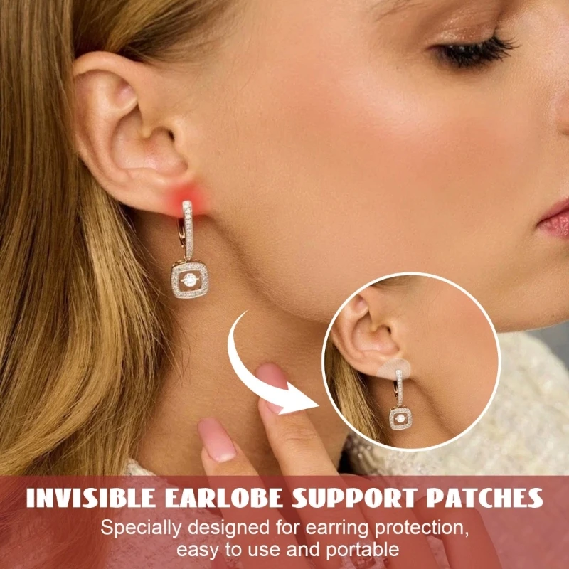 50Pcs/box Heavy Earrings Stabilizers Women Comfortable Ear Lobe Support Patches for Earrings Stabilizers Repair Damaged Torn