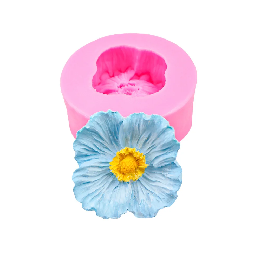 

Многоразовая силиконовая форма «Мак» с детализированным 3D-дизайном для изготовления свечей, литья из смолы и гипса, антипригарная, легко извлекается