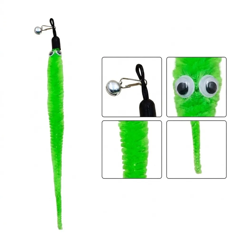 Replacement Head for Caterpillar Style Cat Wand - 22cm Plush Toy to Promote Activity Play and Owner Pet Interaction