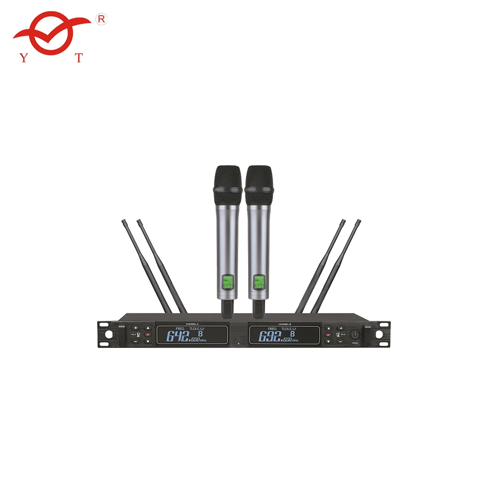 

Professional UHF Dual-Channel Cordless handheld True Diversity Wireless Microphone 300m range/live show,stage perform