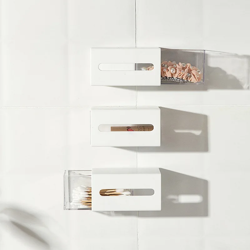 Mini Two-way Pull-out Dust-proof Wall-mounted Drawer Box Office Room Small Items Storage and Sorting Box Organizer Drawer