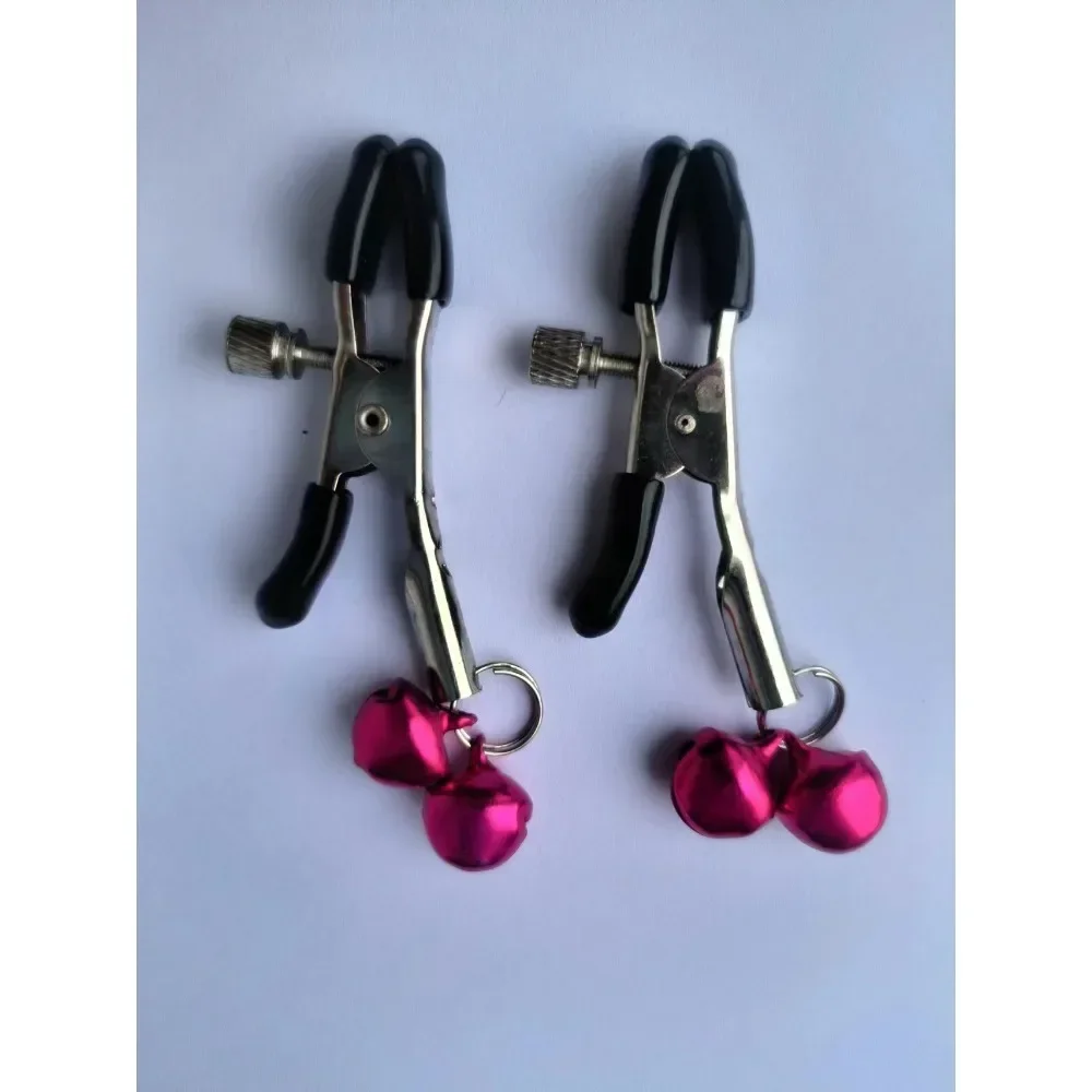 Abrazadera de Metal para pezones para mujer, estimulador esclavo, Clips para pezones de oro rosa con anillo, sujeción de Bondage para pecho, juego de pareja, juguete sexual para mujer