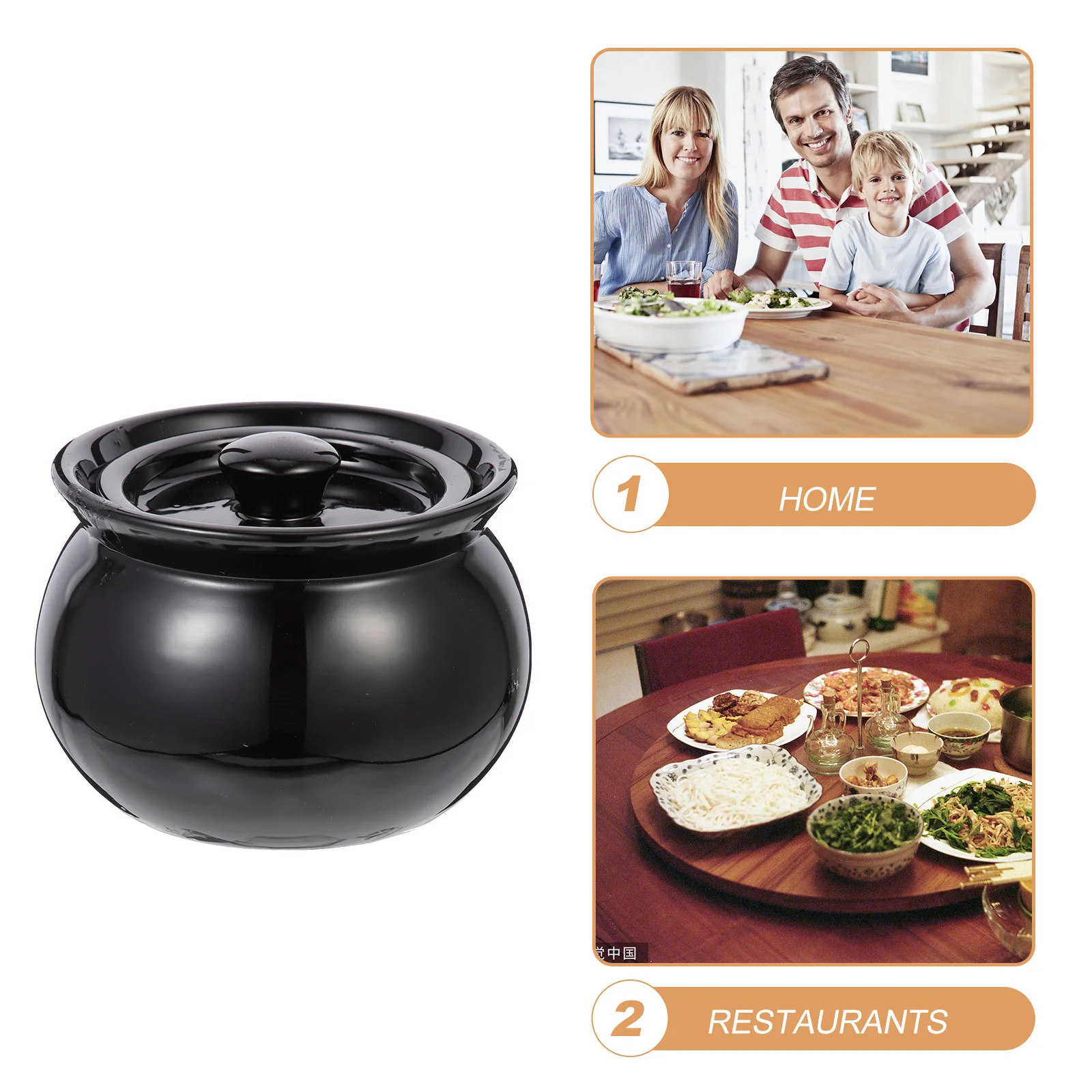 Crock Kitchen Tableware Oven Pot with Lid Pan Ceramic Stew Cup Soup Jar Ceramics Multi-function Flower Pots