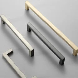 Modern Cabinet Handles Kitchen Door Handles Drawer Knobs Aluminum Alloy Wardrobe Door Handles Brushed Modern Style Hardware