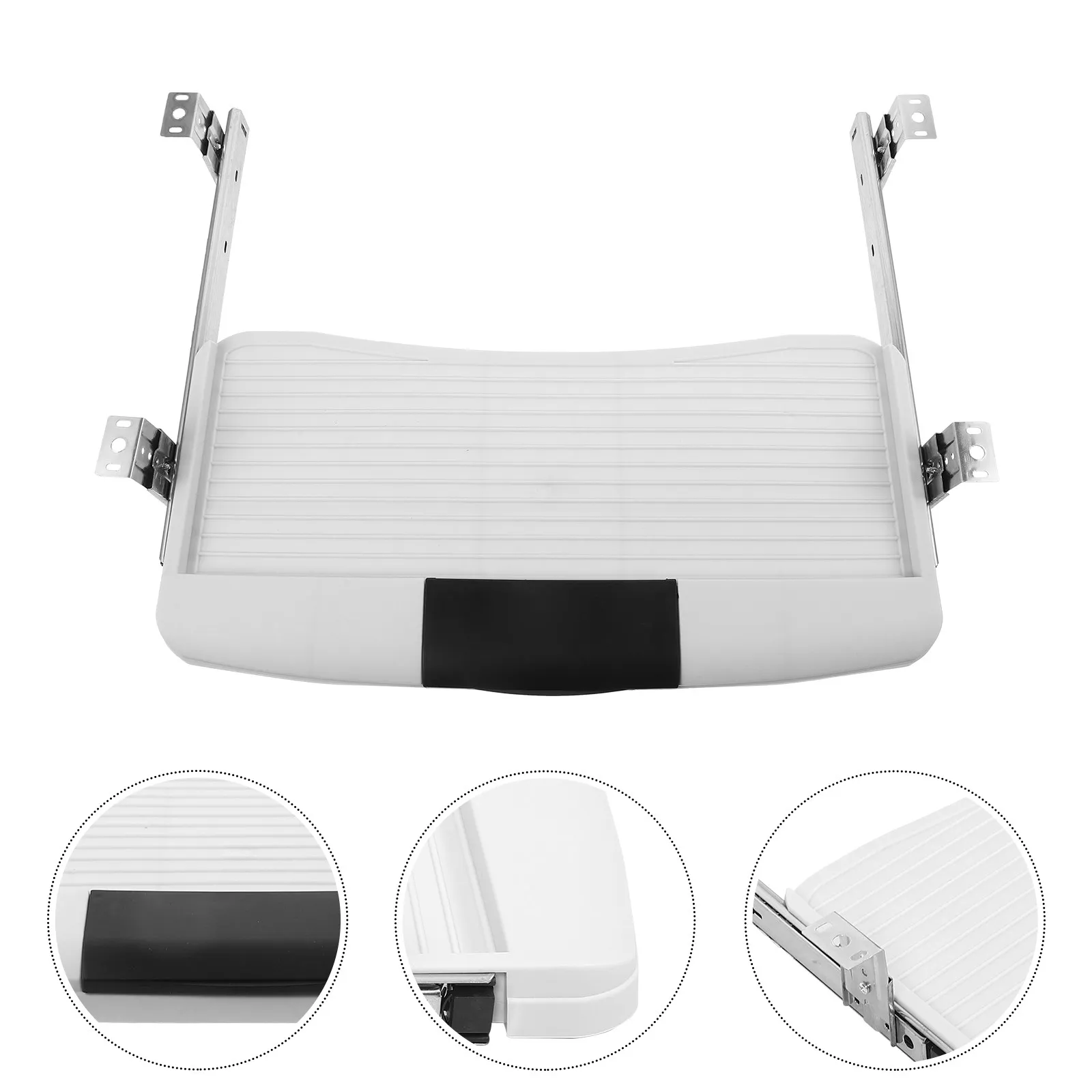 1Set Under Desk Keyboard Tray Slide Out Drawer High Load Capacity Sturdy Construction Easy Pull Push Mechanism for Desktop