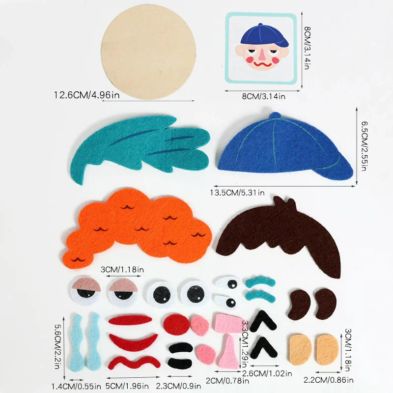 لعبة مونتيسوري لتعبير الوجه للأطفال ألعاب التغيير العاطفي مع 16 قطعة بطاقة ألعاب تعليمية لمرحلة ما قبل المدرسة