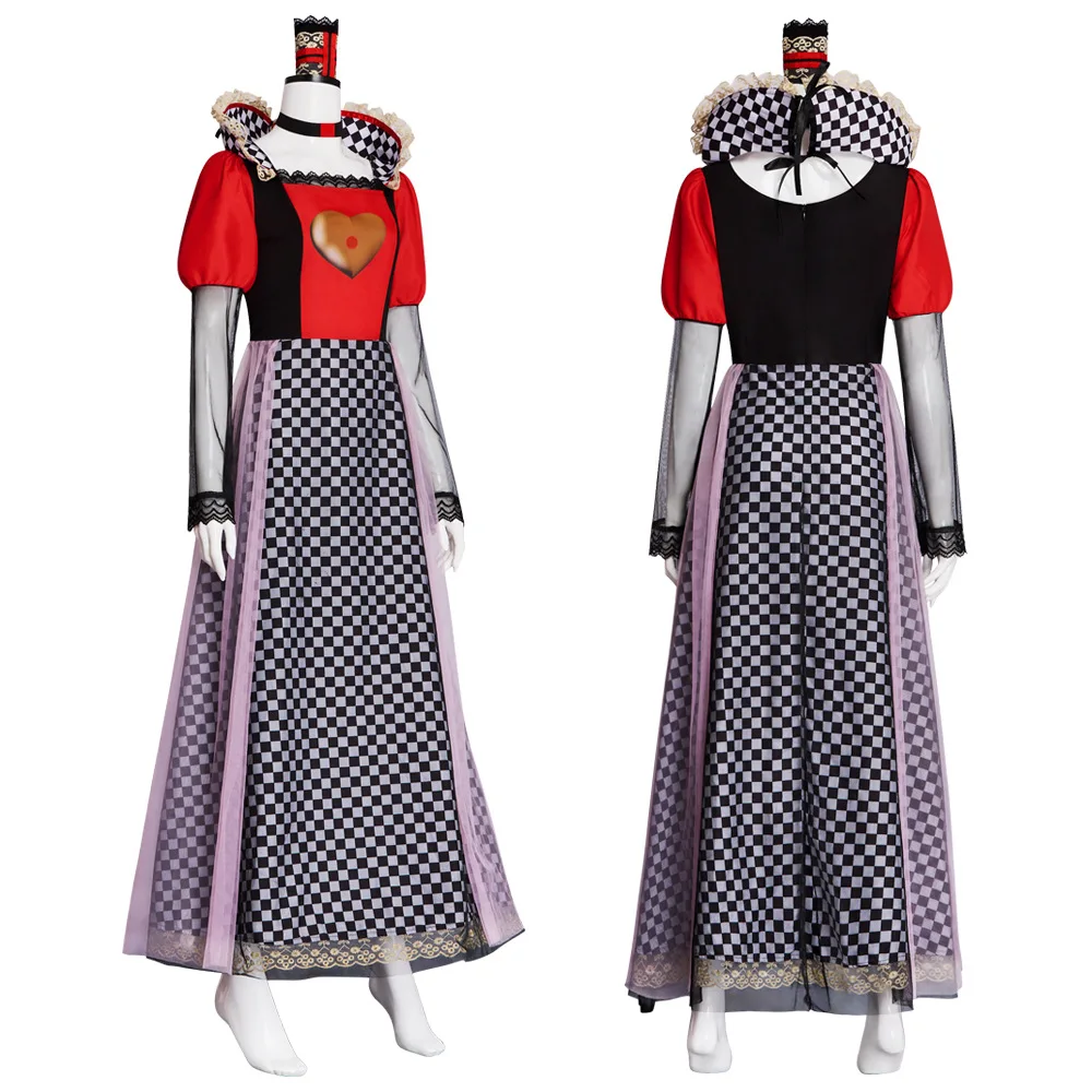 Disfraz de Halloween para Mujer, Disfraz de Reina de Corazones de Alicia en el País de las Maravillas, Disfraces de Halloween para Adultos, Disfraz de Reina T para Adultos