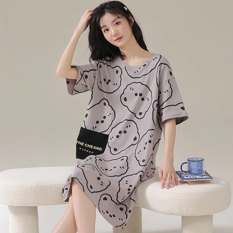 Maternity New Nightgown Homewear Women Summer Cotton Pajamas Nightgowns Women Casual Pajamas Ladies Summer Homewear