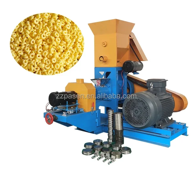 Round ball corn snacks extruder making machine corn snack puffing extruding machine