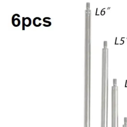 6pcs Stainless Steel For Dial Indicator Extension Rod Set 1-6 Inch M2.5 Thread For Measurement Tools With Storage Case