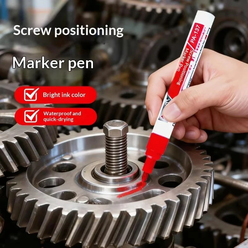 #2*Screw Positioning Marker Pen Waterproof Quick Drying Permanent Marking Pen For Motorcycle Car Mechanical Maintenance Assembly