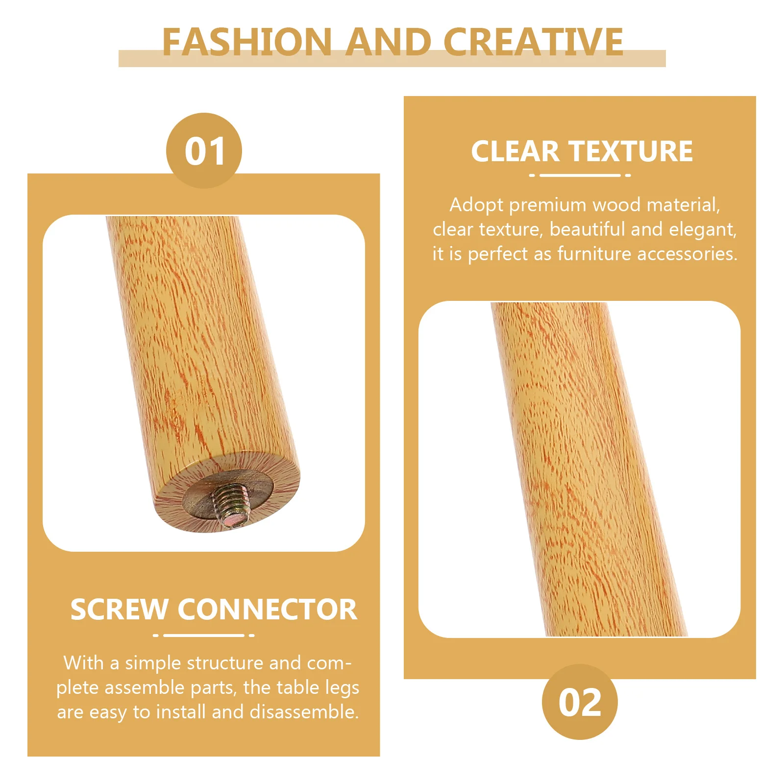 1Set Wooden Table Legs Solid Wood Furniture Feet for Desk Sofa Bed Replacement Heavy Duty Cabinet Legs Easy Install