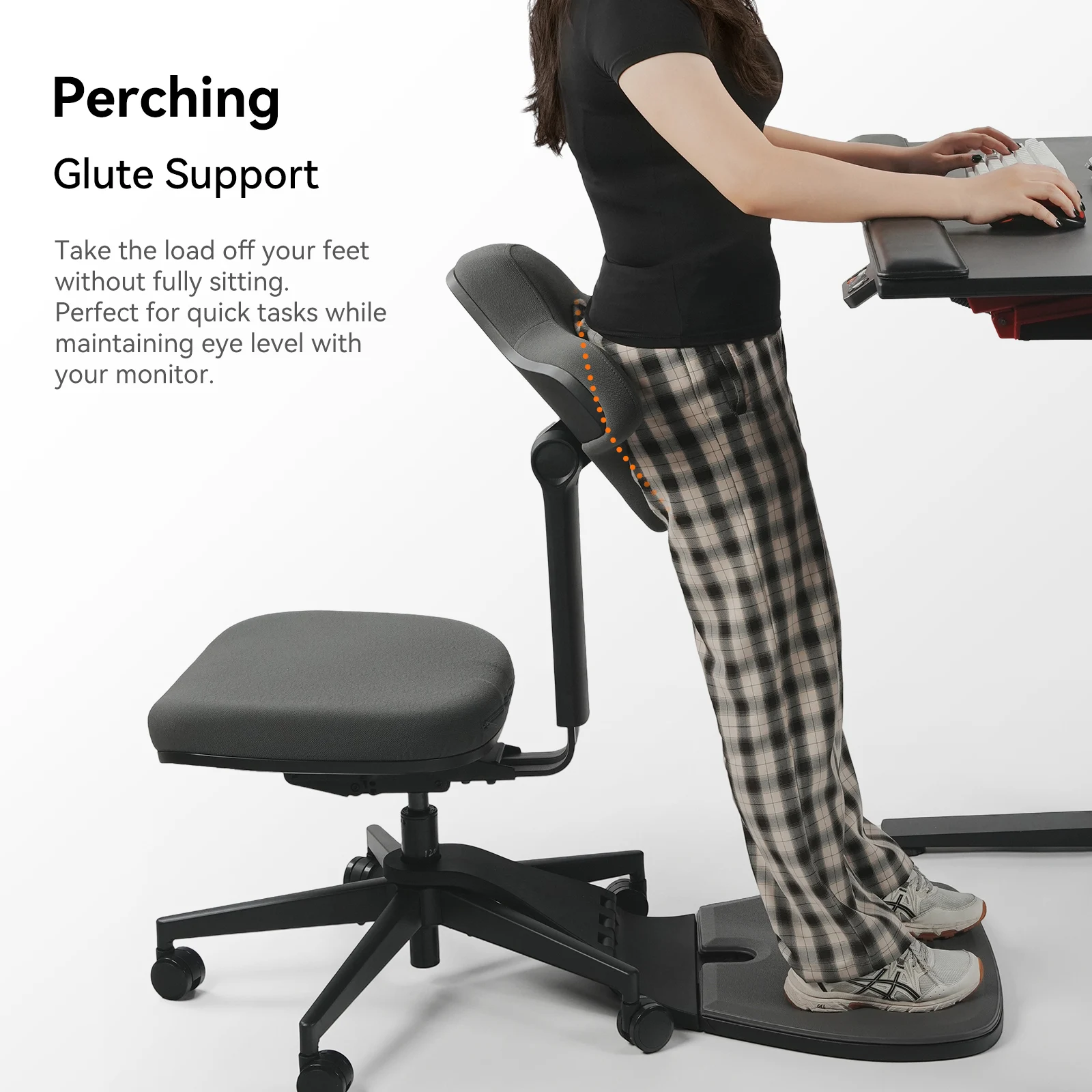 Image of Newtral MT-M Ergonomischer Kreuzbein-Stuhl mit Rollen und Verstellbarem Rückenwinkel Vielseitiger Kniestuhl für Zuhause und Büro