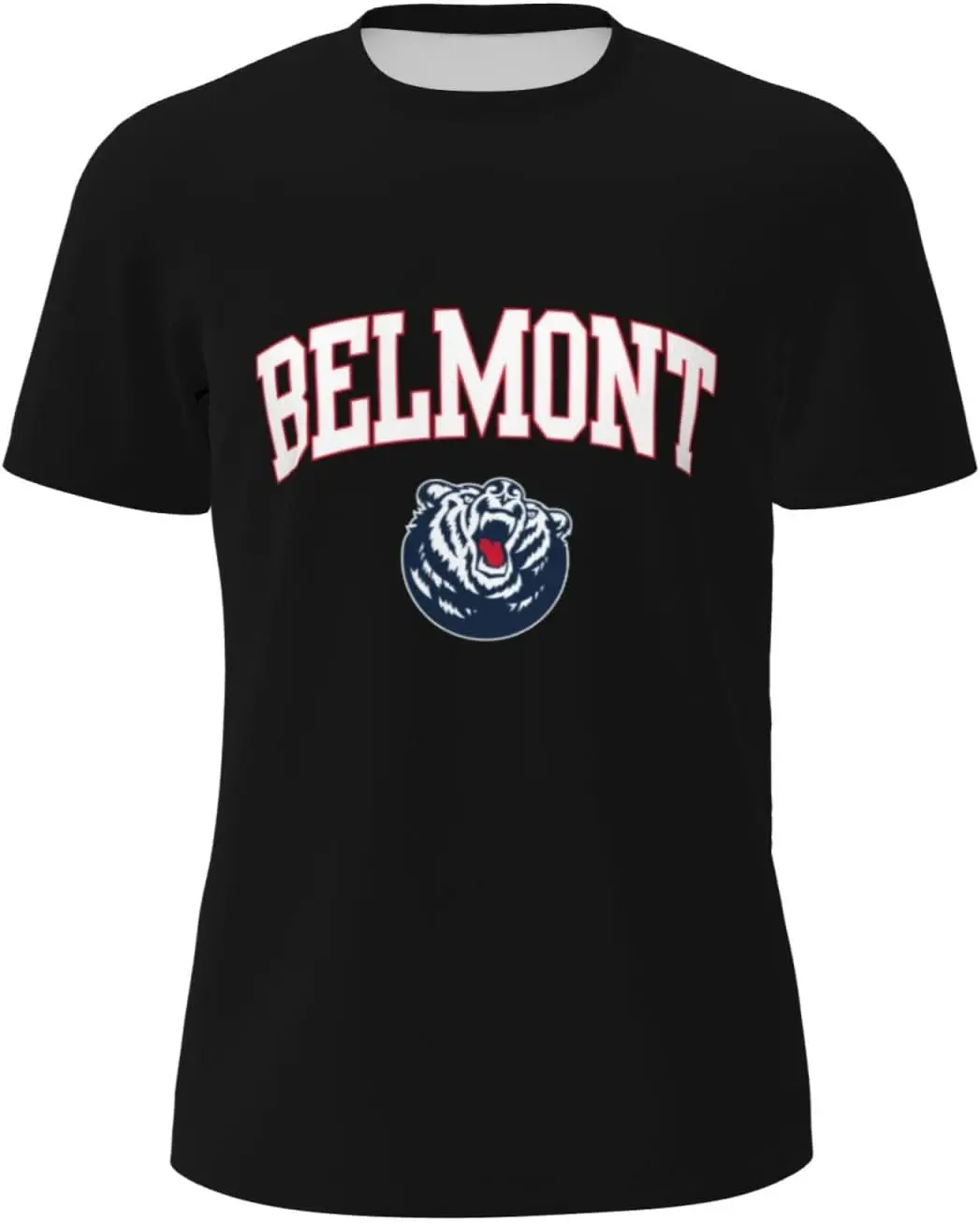 Belmont University Men'S Crew Neck T-Shirt, Dry Moisture Wicking, Breathable Mesh Short Sleeve